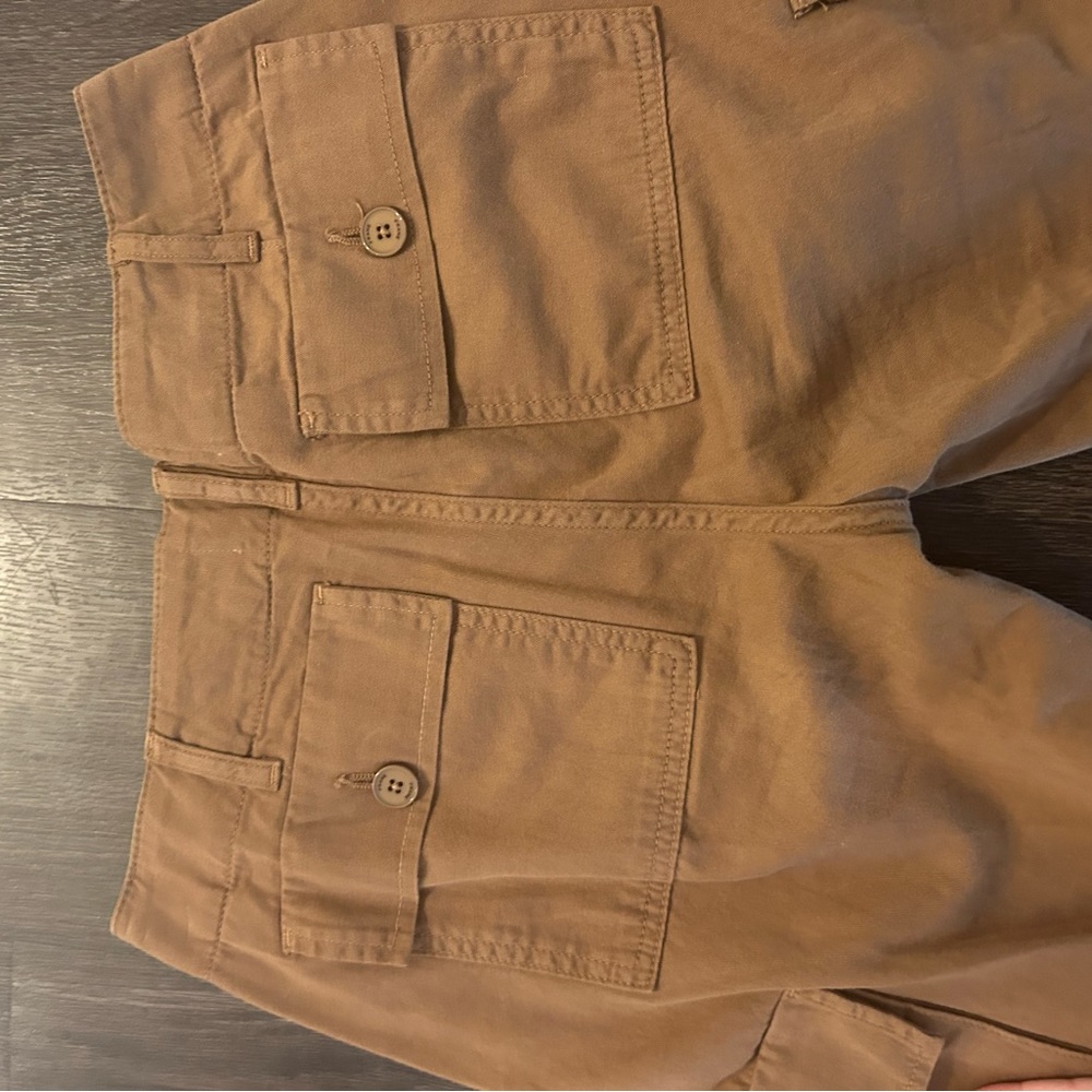 Frame Denim Women's Cropped Cargo Jeans in Brown - Picture 7 of 7